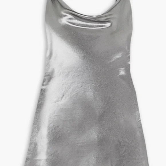 Sidney Metallic Stretch Satin Mini Dress - Picture 3 of 9